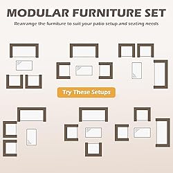 FDW | 4-Piece Patio Furniture Set | Gray & Red