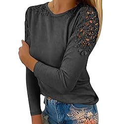 iPOGP Women's Round Neck Solid Color Hollow