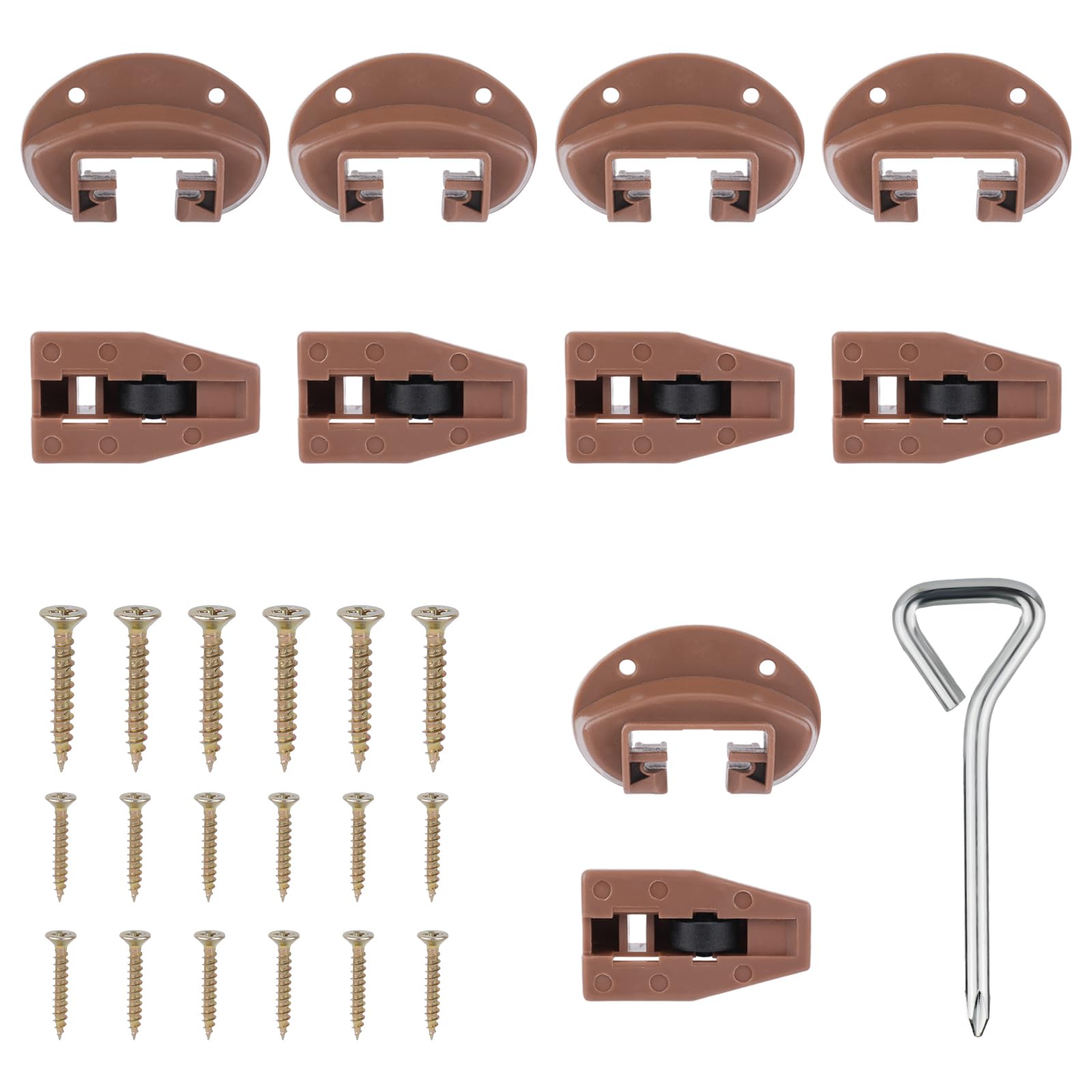5 Sets Drawer Guide Kit, Undermount Replacement Drawer Slides Stopper Plastic with Rollers Base Dresser Mount Drawer Replacement Parts Drawer Repair Kit Compatible with Rite-Trak II Model #KRT2-168