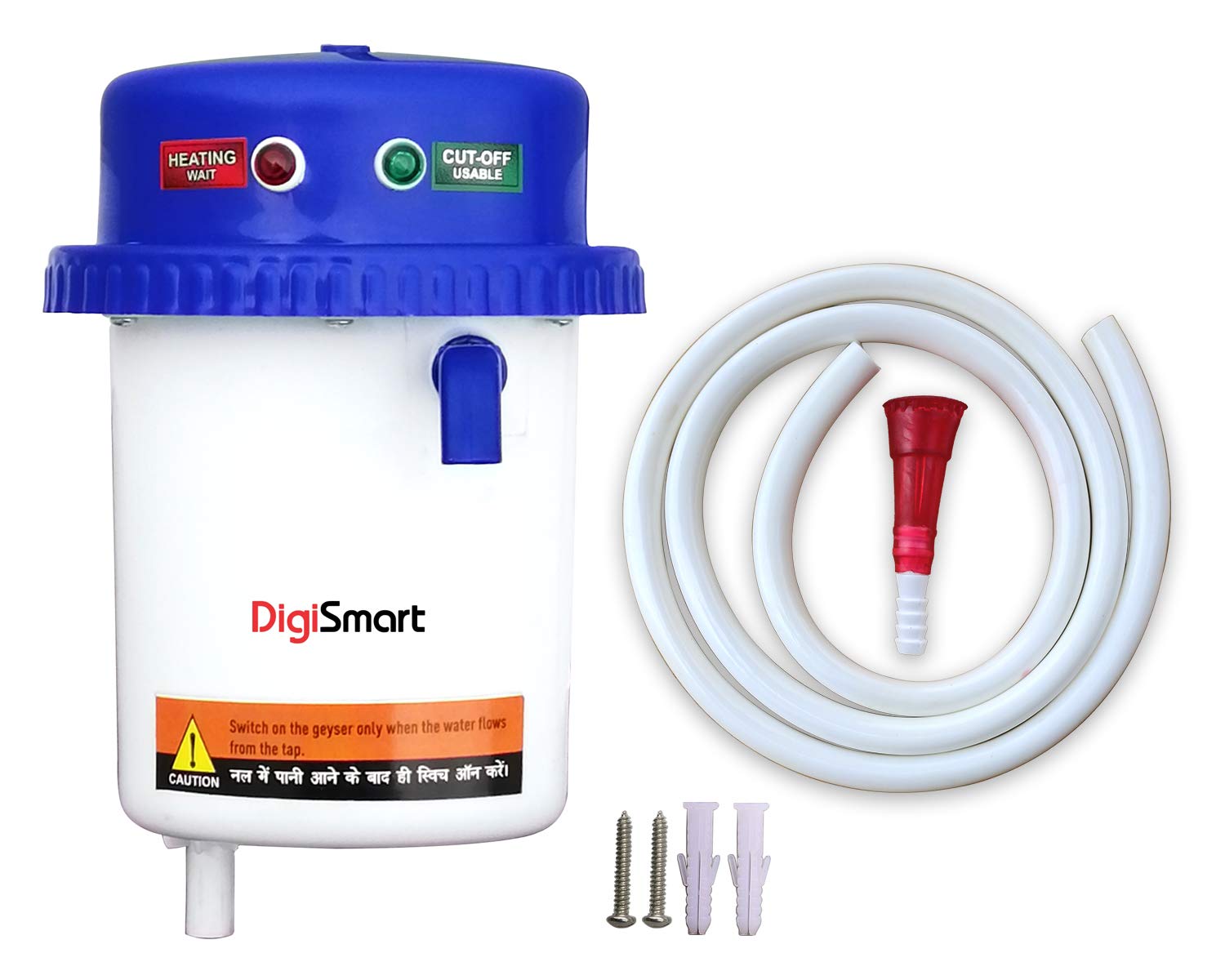 DIGISMART 1 LTR 3000 WATTAGE SUPER INSTANT STORAGE PORTABLE WATER HEATER  SUITABLE FOR RESIDENTIAL AND PROFESSIONAL USES WHITEu0026BLUE