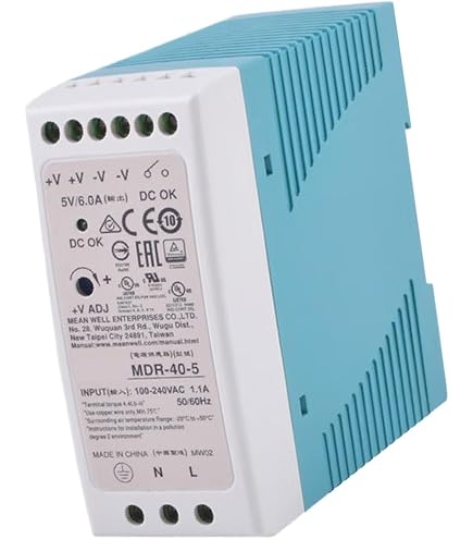 MEAN WELL MDR-40-5 Power Supply – 40W 5V Din Rail, New Open Box