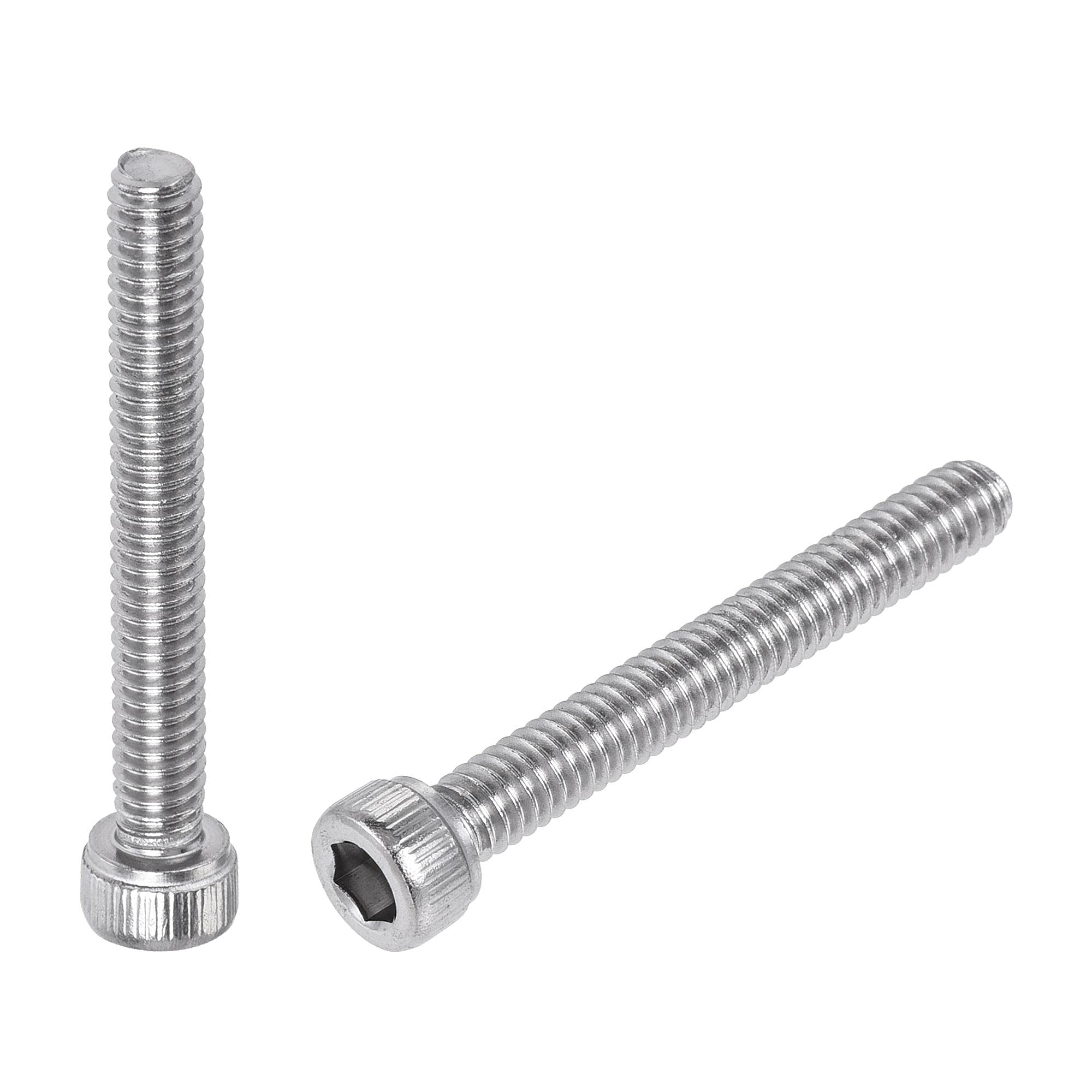 sourcing map #8-32x1-1/4" Hex Socket Head Cap Screw Bolts 304 Stainless Steel Polished 25pcs