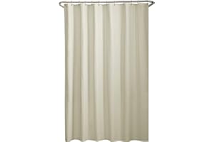Zenna Home Water Repellent Shower Curtain Liner, Soft Microfiber Fabric Shower Liner or Curtain for Bathroom, Bone Colored, Machine Washable, with Weighted Hem, 70 x 72 Inch