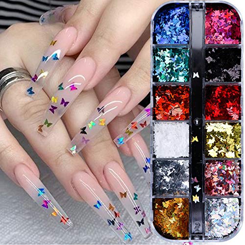 Download 3d Butterfly Nail Glitter Sequins Laser Butterfly Nail Art Supplies 12 Colors Holographic Nail Sequin Butterfly Nails Supply Design Colorful Flakes Nail Art Sticker Manicure Tips Charms Decoration Pricepulse