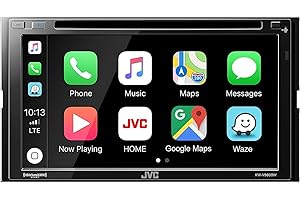 JVC KW-V960BW Built in Wi-Fi for Wireless CarPlay Android Auto, CD/DVD 6.8" LCD Touchscreen Display, AM/FM, Bluetooth, MP3 Player, USB Port, Double DIN, 13-Band EQ, SiriusXM, Class D Amp, Car Radio