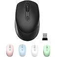 ONE-UP Wireless Mouse, 2.4G Silent Computer Mouse with USB Nano Receiver for Laptop, Chromebook, PC, Mac, Windows and School Work (Black)