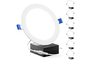 Sunco Lighting 6 Pack 6 Inch Ultra Thin LED Recessed Ceiling Lights, 6000K Daylight Deluxe, Dimmable, 14W, Wafer Thin, Canless with Junction Box