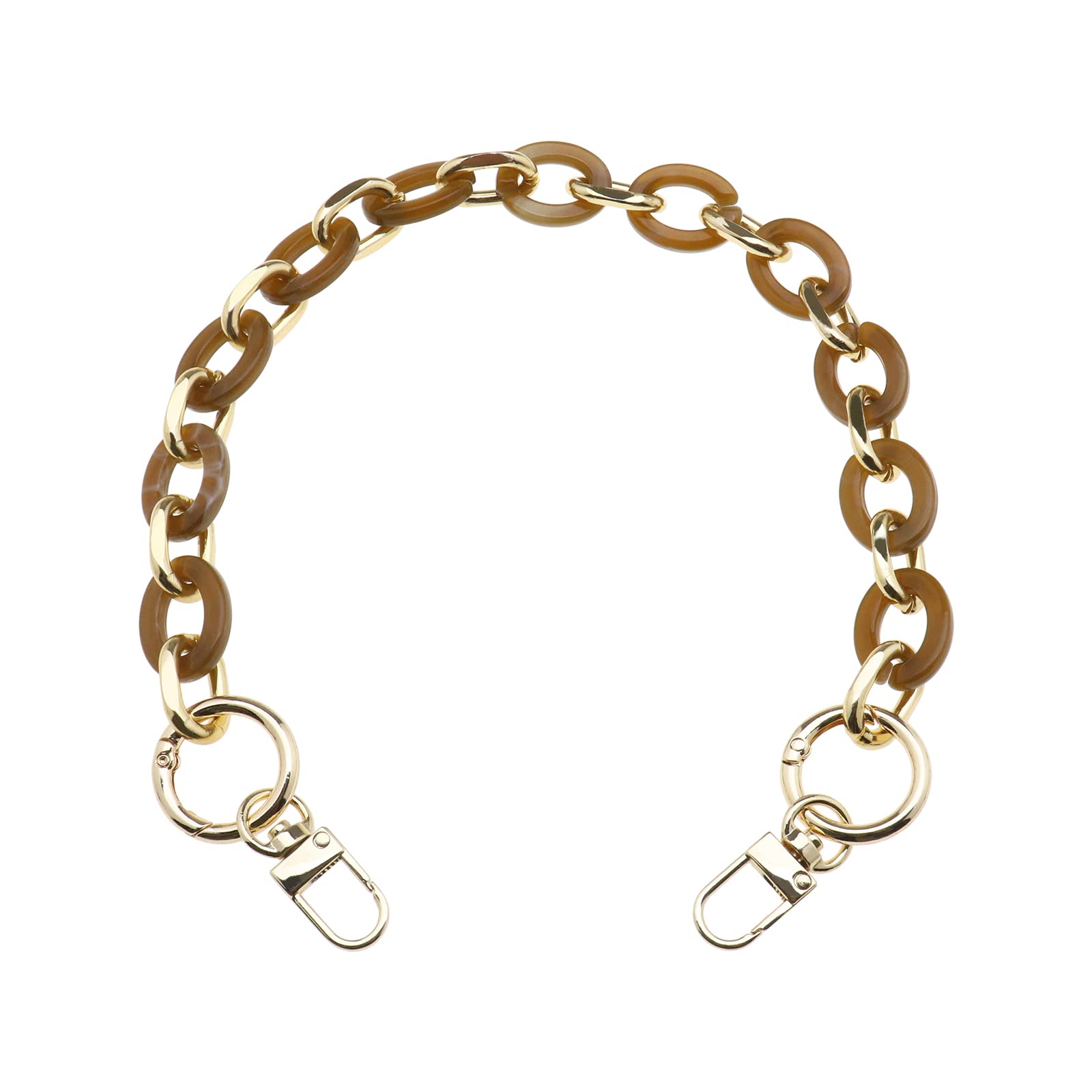 Be In Your Mind Chunky Acrylic Purse Strap Handbag Chain Handle Replacement Strap DIY Purse Bag Making Decoration Accessory 41cm Long Brown