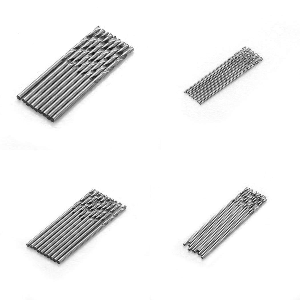 GuGio 40Pcs Twist Drill Bit Set, DRILLPRO HSS Shank, Titanium Coated High Speed Steel, Mini Drill Bit, Size 0.5/0.8/1.5/2mm, Perfect for Wood, Plastic, Circuit Boards, Steel and Aluminum Alloy