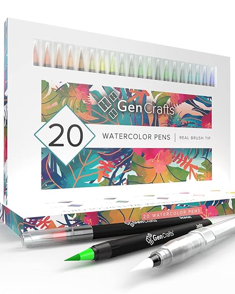 GENCRAFTS WATERCOLOR BRUSH PENS – REAL BRUSH TIPS...