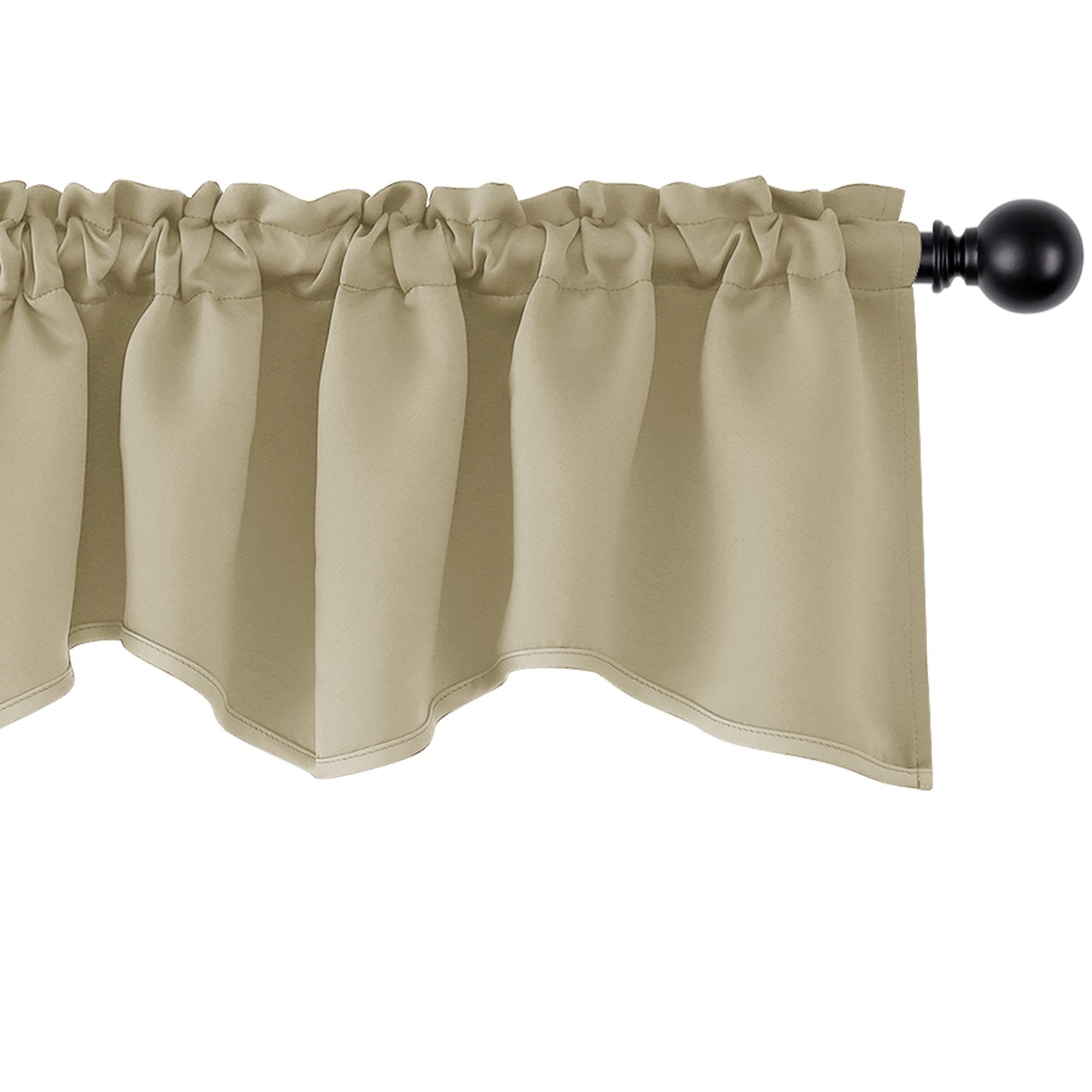 Photo 1 of Deconovo Blackout Window Valance - Scalloped Room Darkening Curtain for Kitchen, Bedroom, and Bathroom - Elegant Window Treatment for a Cozy Home (Beige, 52x18 Inch, 1 Panel)