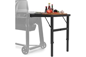 GLOWYE Grill Stand for Traeger Woodridge Pro/Elite Grills, Portable Folding Side Table for Traeger Woodridge Electric Wood Pellet Grill, Extra Side Shelf Provide More Space