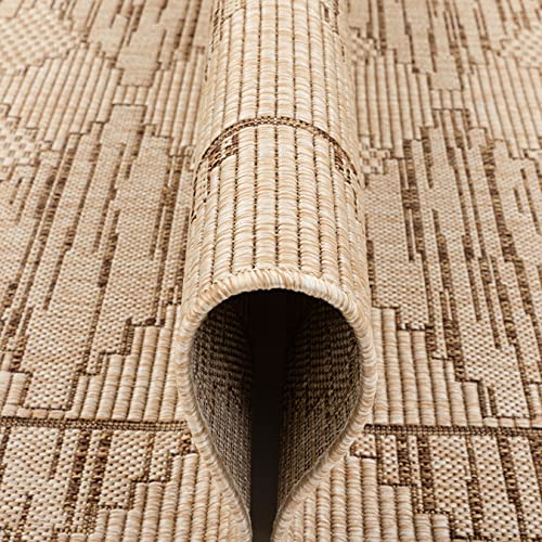 Well Woven Sturl Beige Indoor/Outdoor Flat Weave Pile Nordic Diamond