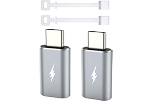 TechMatte Lightning to USB C Type C Adapter Cable, Not for Headphones/OTG, 1.8-2.2A 15W Fast Charging Data Sync, for iPhone 15 Series iPad iPod AirPods Cellphone with USB C Port, w Anti-Lost Holder