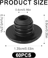 PEUTIER 60pcs Black Silicone Pegboard Hook Locks Stoppers for 1/4 Inch Hooks view 2