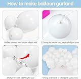 ASIYUHY White Balloons Arch Garland Kit 102Pcs Matte 5/10/12/18 Inch view 4