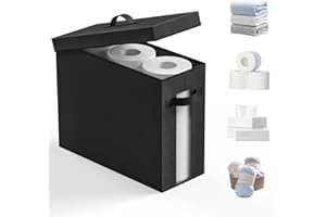 NAMTSO Bathroom Toilet Paper Storage with Lid - for Up to 12 Rolls | Storage Bins with Lids for Towel or Yarn | Free Standing