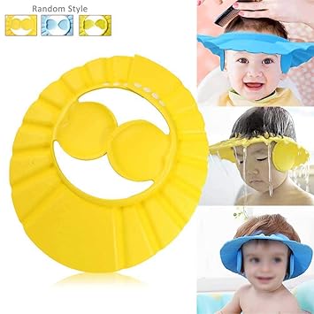 Western Era New Adjustable Safe Soft Bathing Baby Shower Cap, Wash Hair for Children, Baby Eye Ear Protector While Bathing Shower/Shamoo (Pack of 1)