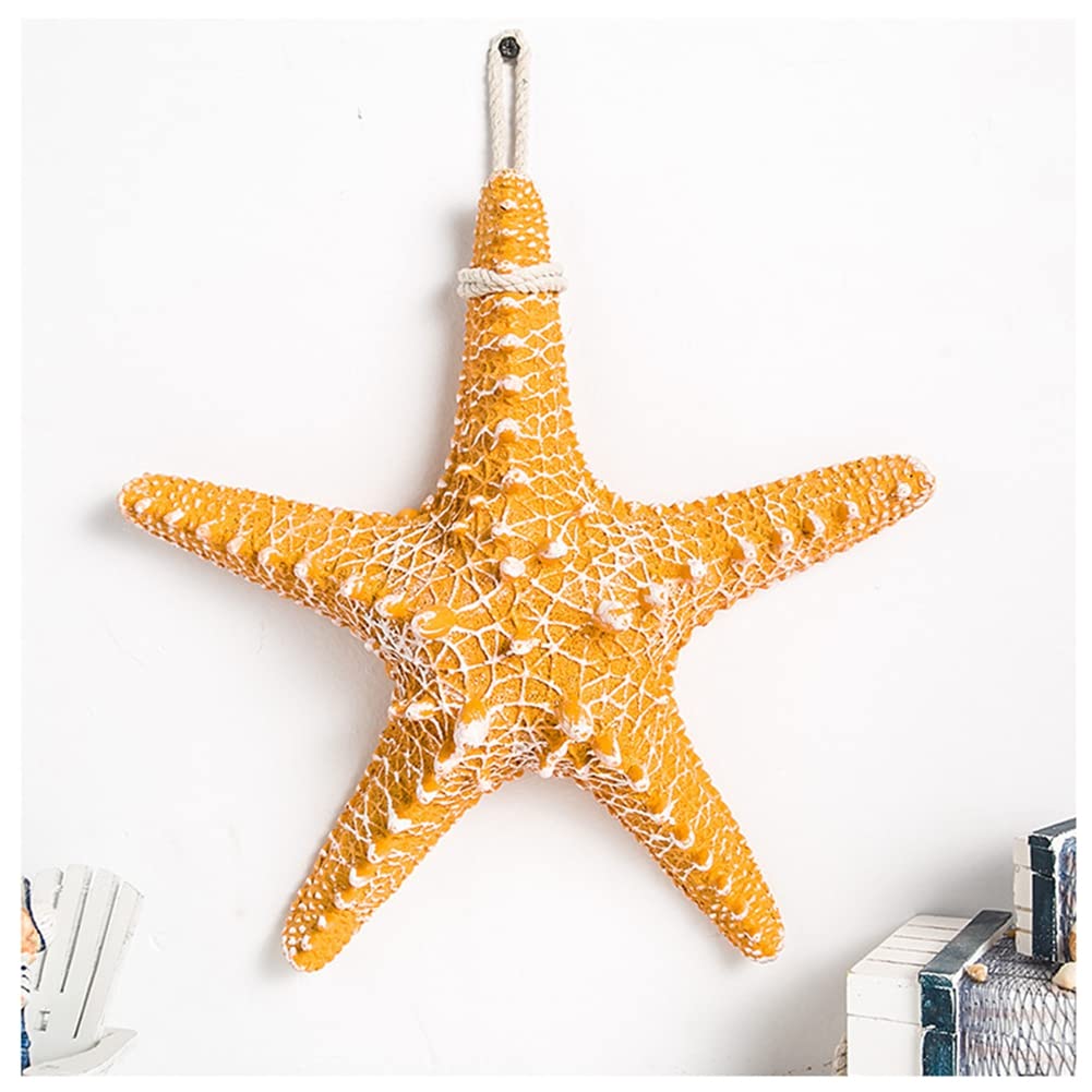 Egurs Extra Large Resin Starfish Wall Decoration 32 cm Wall Decoration Maritime Mediterranean Style Hanging Decoration Colourful Starfish Photo Props Communion Wedding Bathroom Hanging Decoration