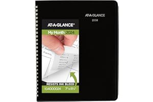 AT-A-GLANCE 2024 Monthly Planner, 7" x 8-3/4", Medium, DayMinder, Black (G4000024)