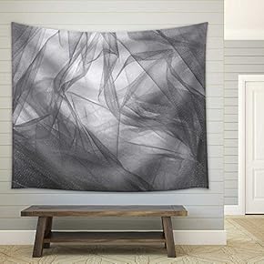 Abstract Grey Tulle Fabric Background and Textures - Fabric Wall Tapestry Home Decor - 51x60 inches