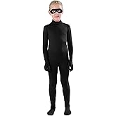 Full Bodysuit Include Felt Eye Mask Kids Dancewear Solid Color Spandex Zentai Child Unitard