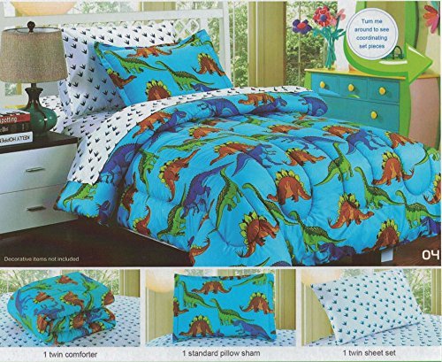 Twin Comforter Set, Kids Comforter Set, Children's 5Pc Set, Boy &amp; Girl, 1 Fitted Sheet, 1 Flat Sheet, 1 Pillowcase, Breathable, Hypo-Allergenic, Comfortable, Ultra Soft, By Big 7 Home