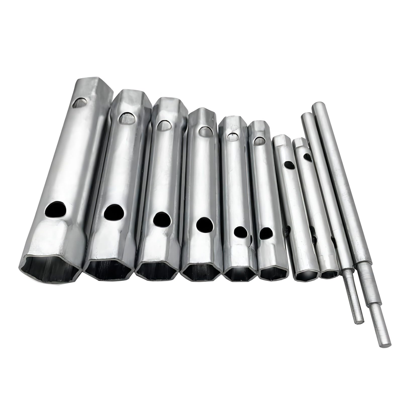 Photo 1 of KOSIDA 10Pcs Dual-Ended Shower Valve Socket Wrench Set Faucet Nut Removal Tool for Removing Tub & Shower Valve Plumbers Socket Set Compatible Extended Spark Plug Wrench 6-22mm (10)