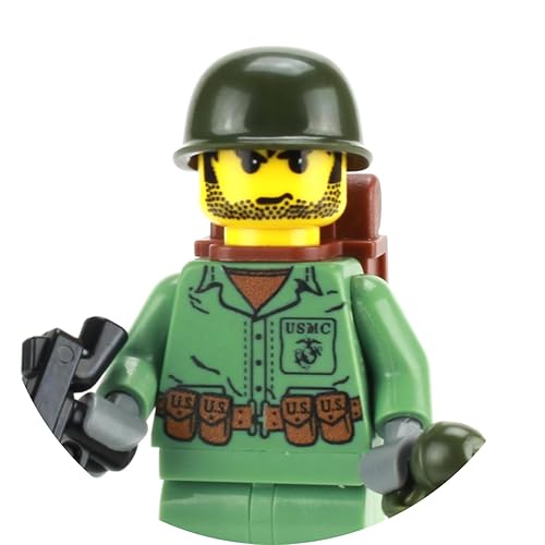 thumbnail image 2 of Battle Brick WW2 US Army Soldier Minifigure - 1.6 Inch Custom Military Collectible 2 of 10