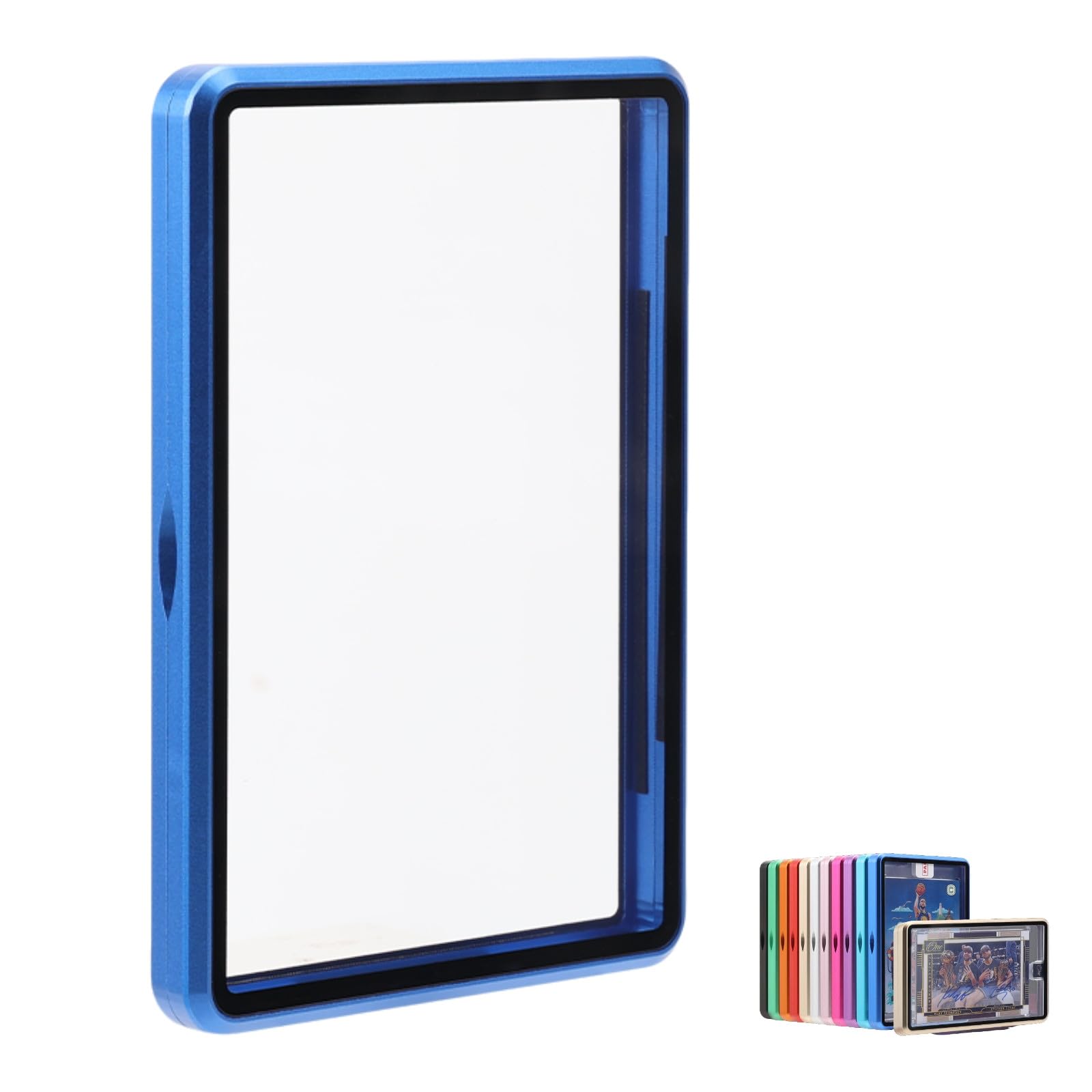 Metal Slab Protector Fits Ungraded Original Sealed Card - UV Resistant- Aluminum Frame Magnetic Closure Bumper Case for Sports & Gaming Cards (Blue,35PT~55PT) — image 1