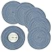 Round Table Placemats,Homcomoda Placemats for Kitchen Table Set of 6-15 Inch (Set of 6, Blue)