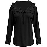 Chemo Port Shirts for Women Long Sleeve Post-Surgery Recovery with 2 Side Snaps Shoulder Surgery & Dialysis Recovery Shirts
