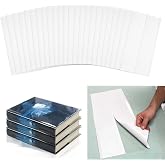 Lerheedi 20 Pcs Fold-On Archival Book Jacket Center-Slit Books Dust Jacket Covers Clear Archival Book Cover Protector for Librarian Collector (10" H X 21" L)