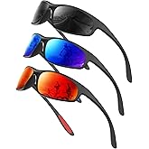 KALIYADI Mens-Sunglasses Polarized Sunglasses-Men Sports: Sport Sun Glasses for Running Cycling Fishing with UV Protection