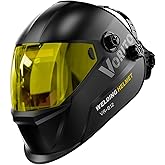 VORITO Welding Helmet Auto Darkening Welding Hood 1/1/1/1 Optical Clarity,Large Viewing Screen,True Color Solar Powered,4 Arc Sensor Wide Shade 4/5-9/9-13 Welding Mask with for TIG MIG ARC