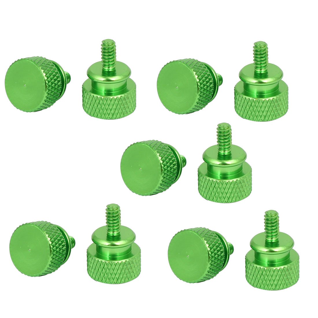 Sourcingmap Computer PC Case 6#-32 Fully Threaded Knurled Thumb Screws Green 10pcs