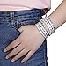 Velvet and Rhinestone Wrap Around Bracelets - 3 Pack (Purple/Blue/White)