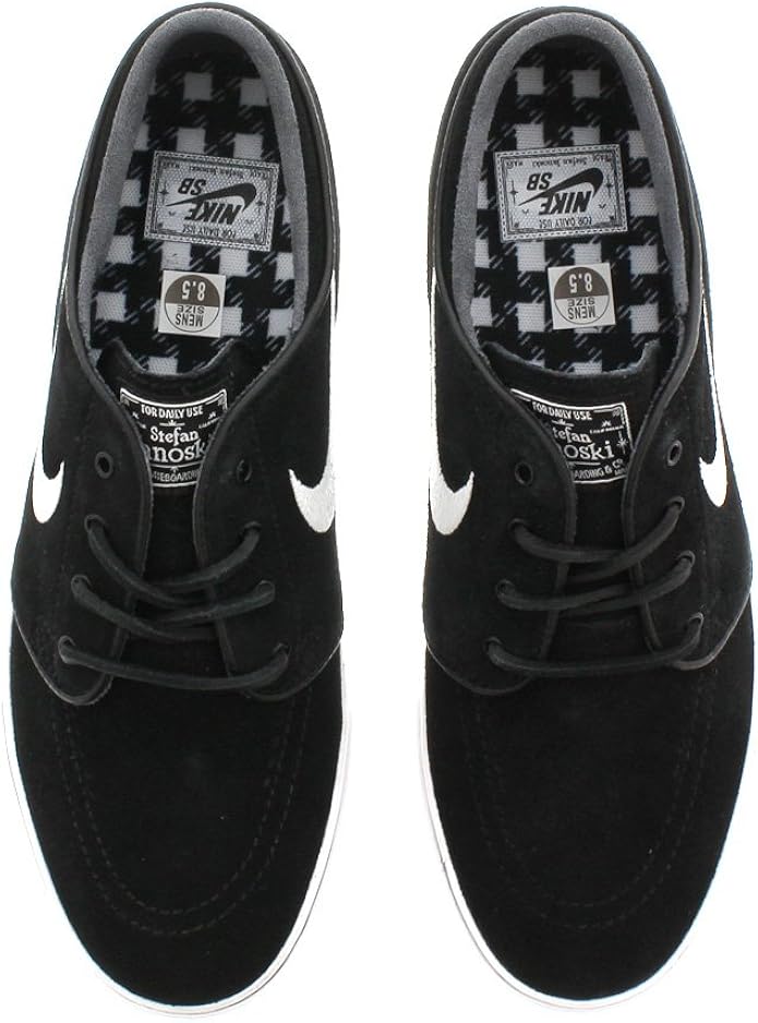 nike sb zoom stefan janoski og black & white skate shoes