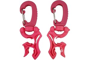 Aquatic Hunt - 2 Pack - Pink Scuba Double Hose Clips, 304 Stainless Steel Closure