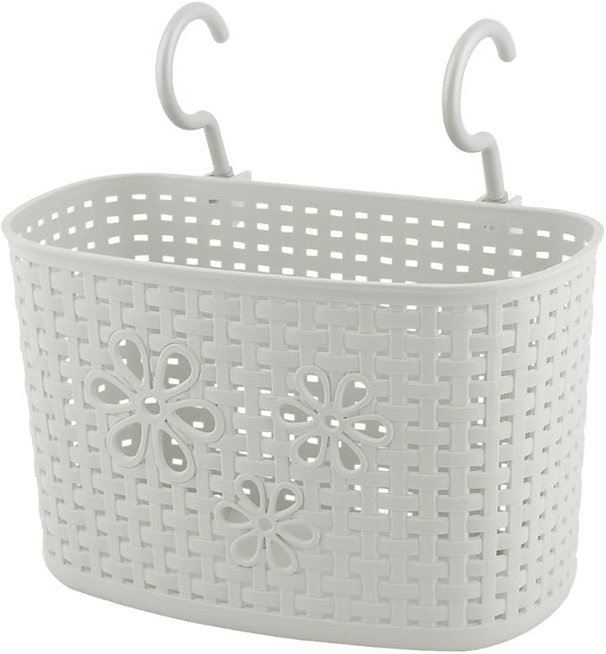 Produktbild von UKCOCO Duschkorb Mit Haken - Grauer PP Aufbewahrungskorb 21x14x13cm Für Bad & Küche