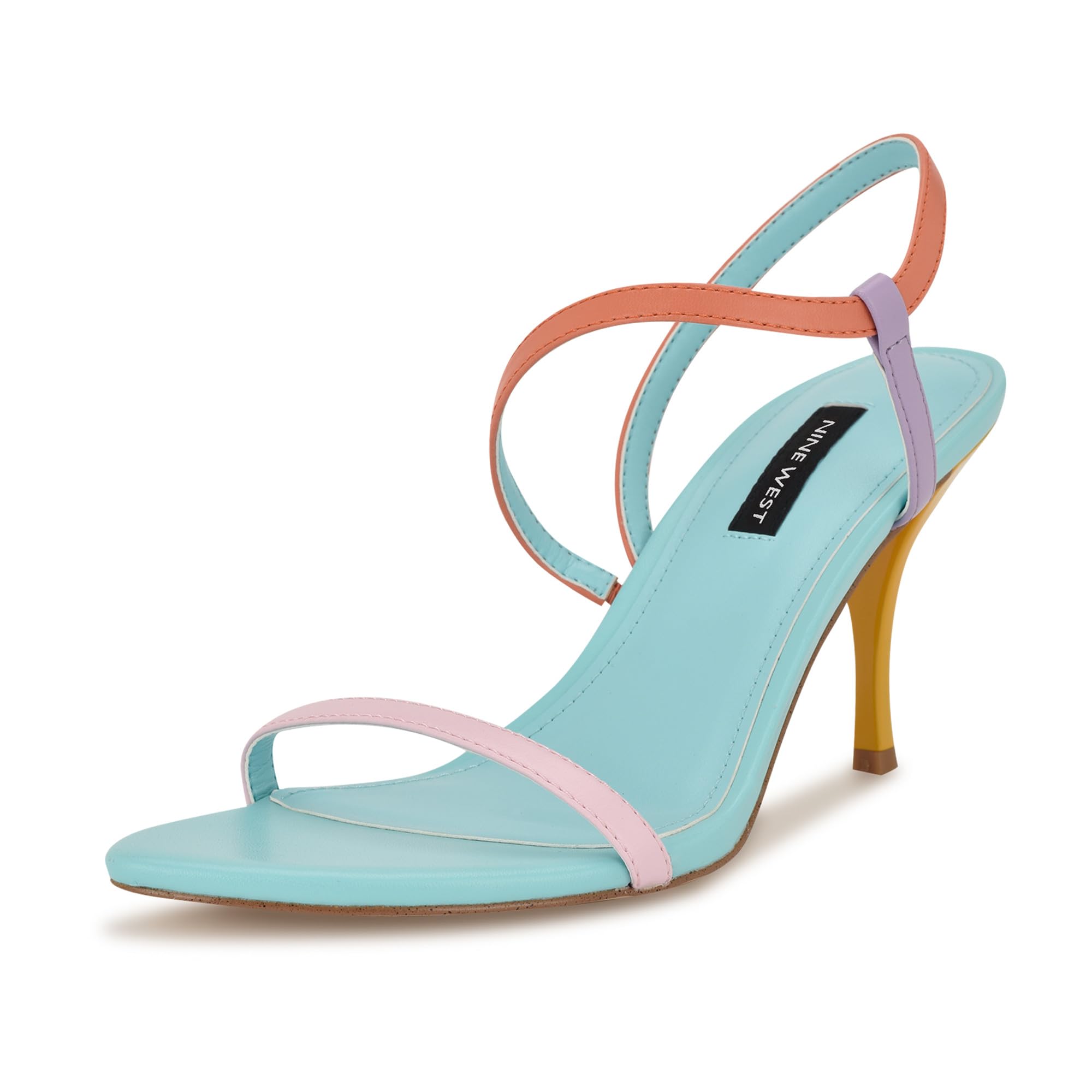 Nine West Women’s Carolyn Heeled Sandal, Pink/Orange/Lavender Multi 680, 5.5