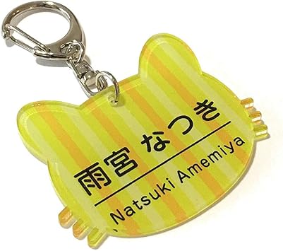 Amazon キャット型 ストライプ柄 カラフルネームプレートキーホルダー 大 クリア キャディバッグ ケース