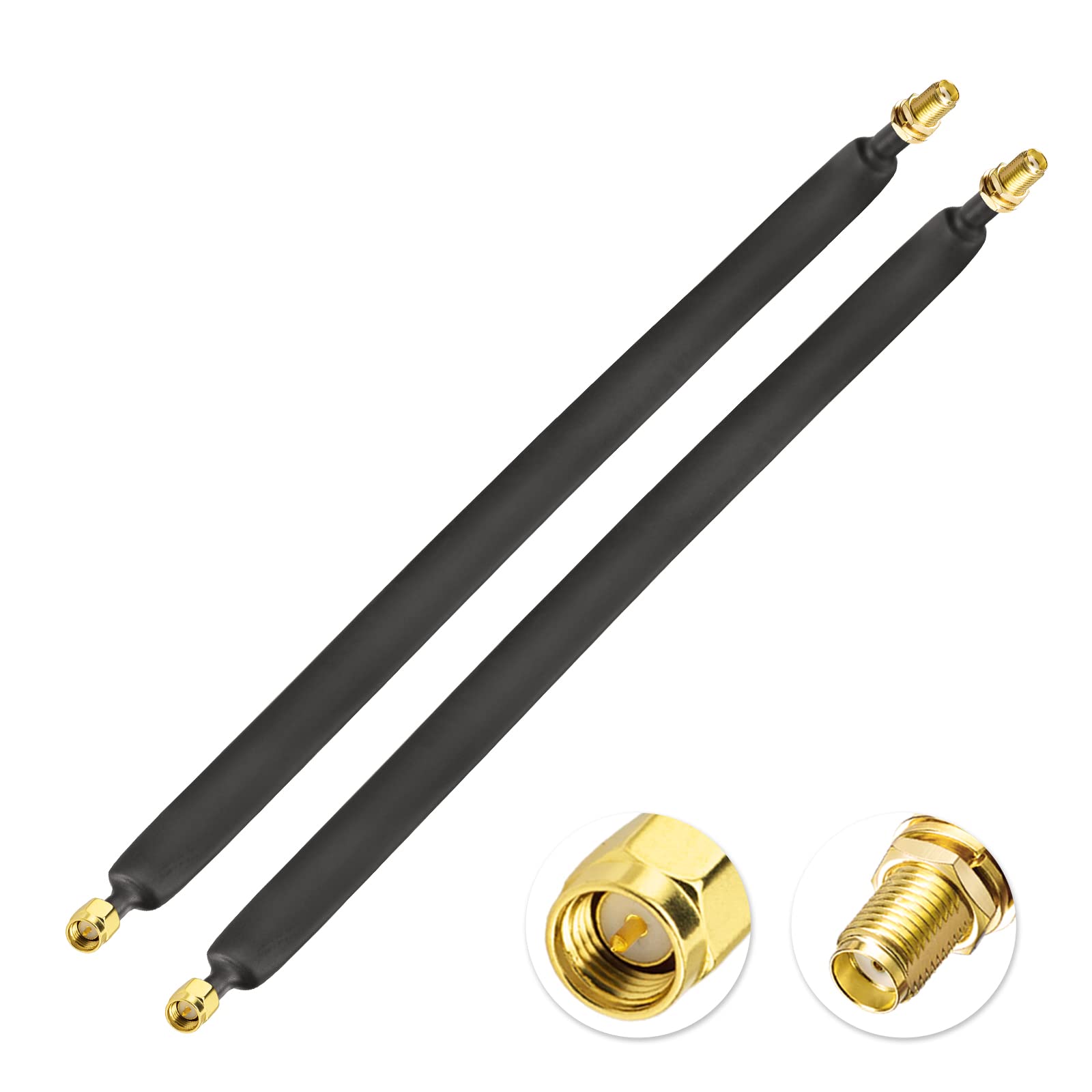 Bingfu SMA Window Coaxial Cable 30CM SMA Male to Female LoRa Flat Cable Window Bushing & Feed Through for 4G LTE Antenna Helium Miner Antenna, 2-Pack