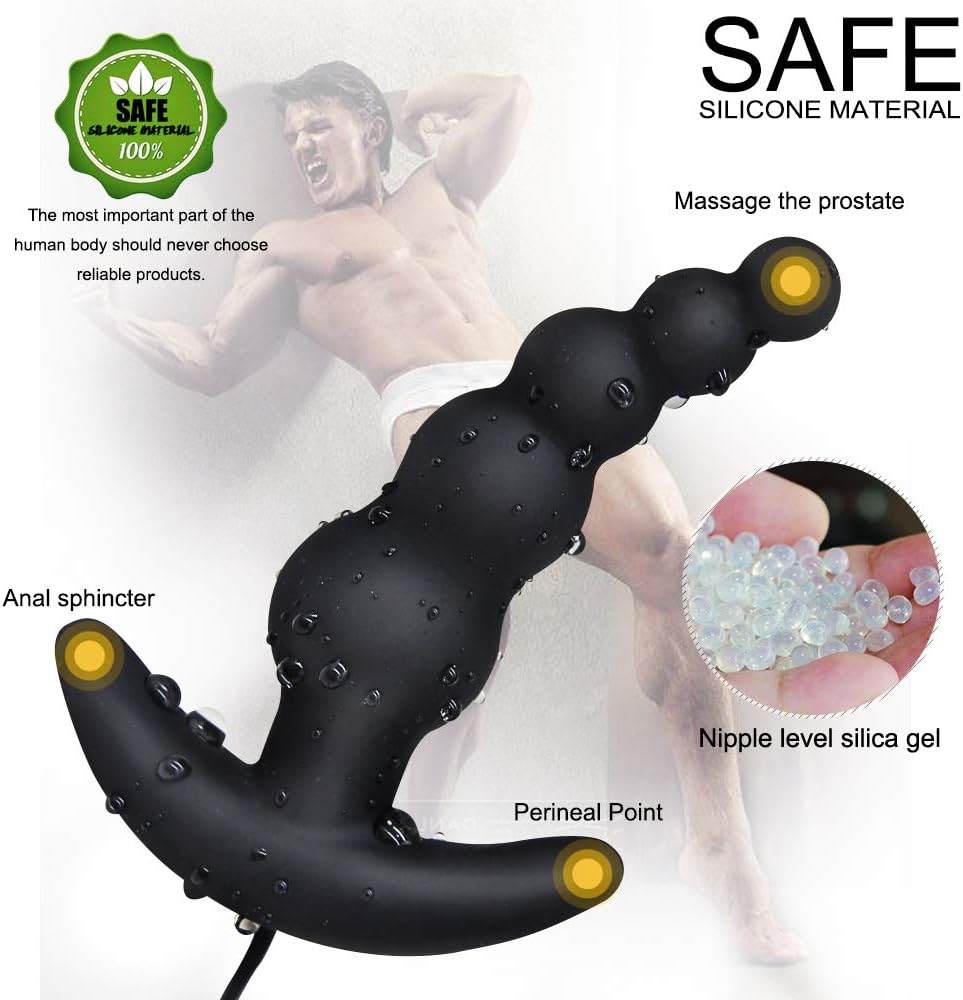 360 Degree Rotating P Stimulator with 3 Speeds and 10 Vibrations Toys for Men Plug, Tshirt