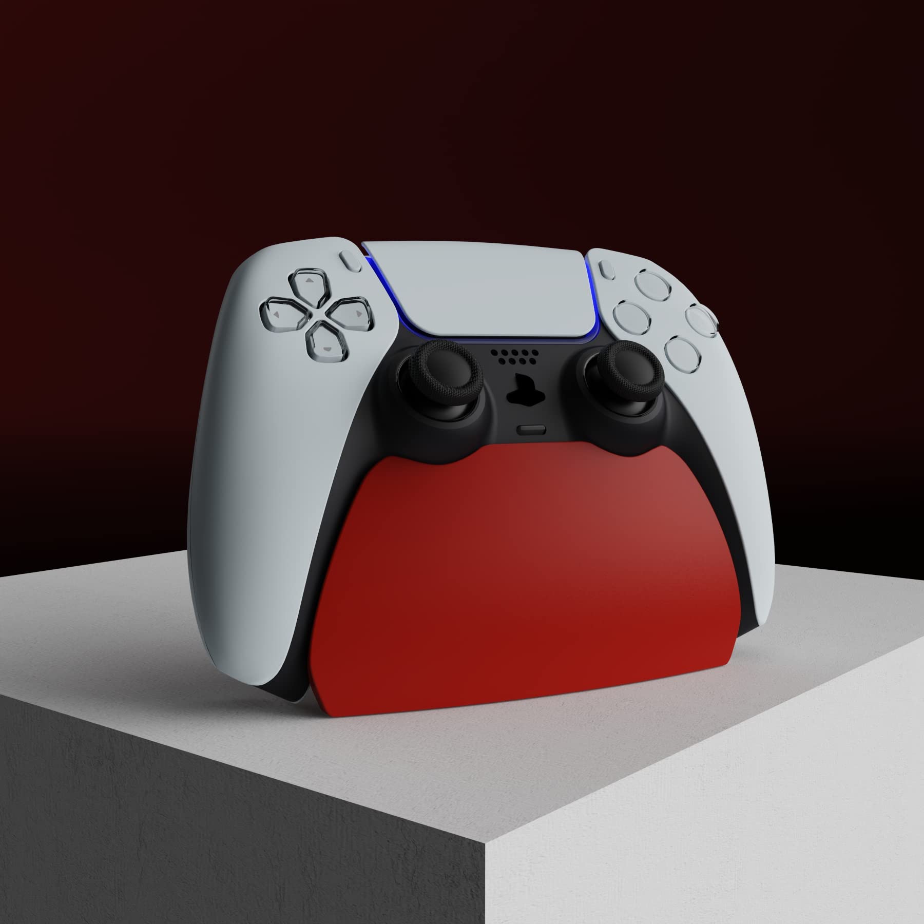 playvital Red Controller Display Stand for ps5, Gamepad Accessories Desk Holder for ps5 Controller with Rubber Pads