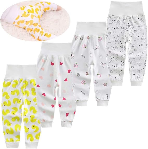 Amazon Co Jp Burning Go ベビー服 ロングパンツ 腹巻き付き 長パンツ 肌着 ボトムス お腹が出ない パジャマ コットン 男の子 女の子 スウェット 寝間着 普段着 ルームウェア トレーナー 4枚セット 春 夏 秋 服 ファッション小物