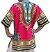 RaanPahMuang Unisex African Bright Dashiki Cotton Shirt , medium pink, Large