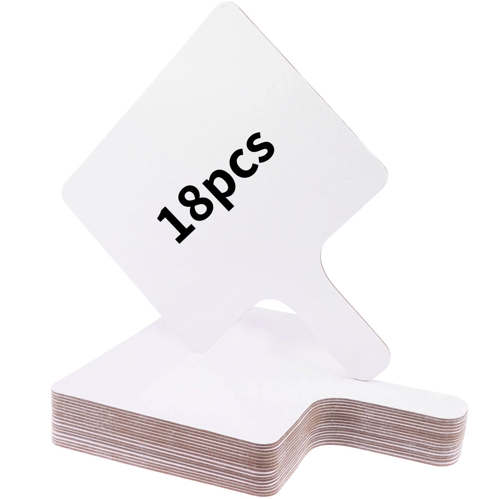 18 Pcs Dry Erase Answer Paddles, Handheld Double Sided Auction Paddles Mini White Boards Small White Board Signs for Classroom Teaching Office Meeting Voting Bridal Shower Games