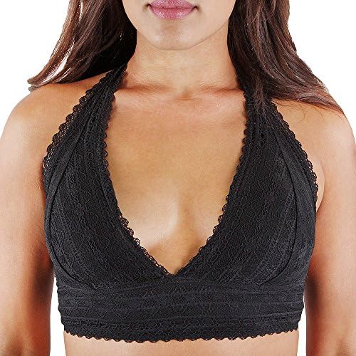 Floral Lace Bralette Bras Removable Pads Elastic Band Bustier Top Wireless