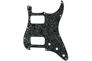 Musiclily Pro 11 Holes Round Corner HH Strat Pickguard 2 Humbuckers for American/Mexican Fender Standard Stratocaster Electri